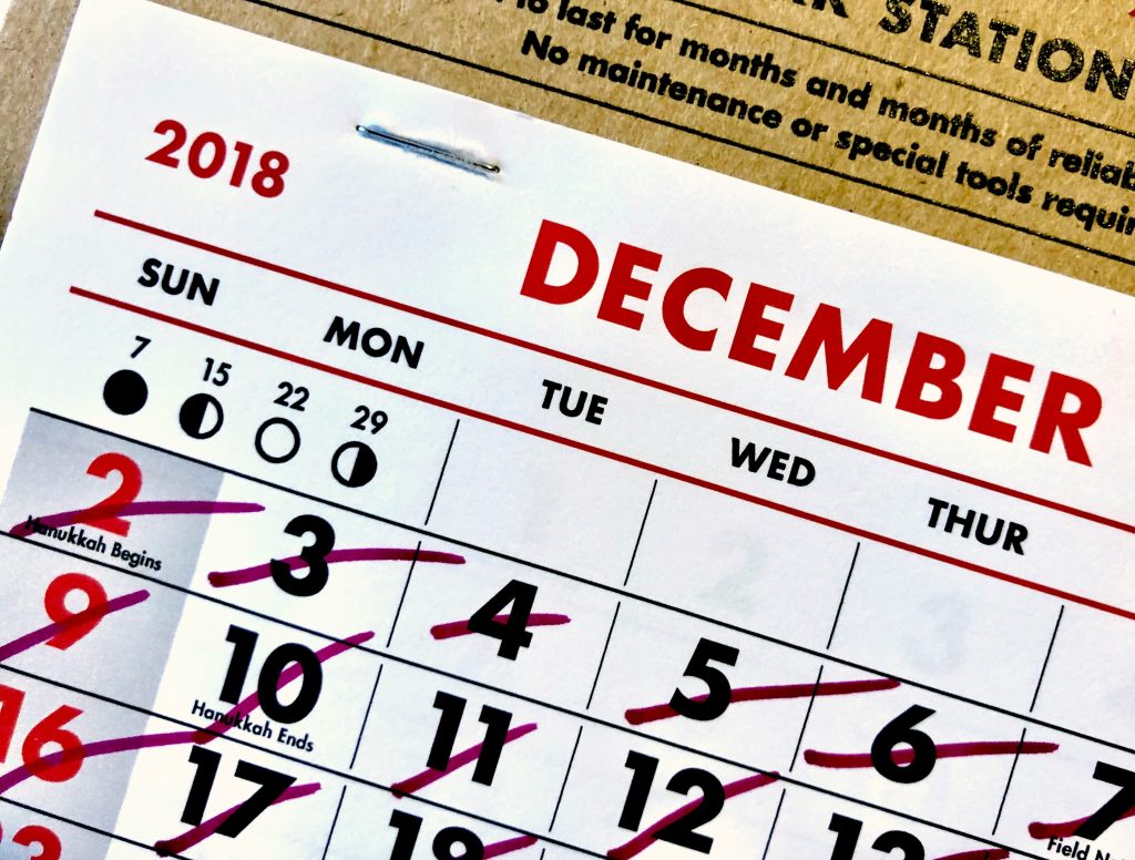 Open calendar showing tracked daily goals and progress.